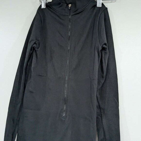 Unbranded Long Sleeve One-PIece Jumpsuit Zip Up Shapewear Black Size Small - Picture 2 of 6